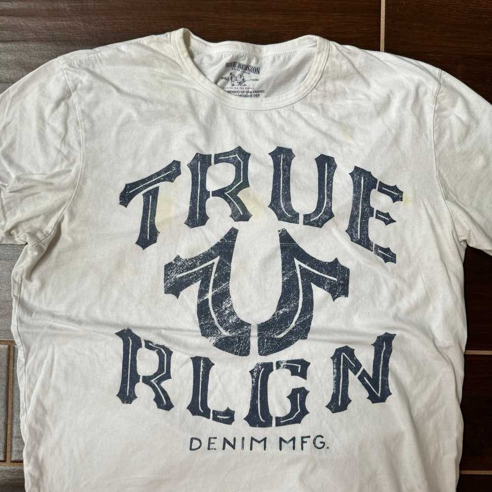 Vintage y2k 2000s true religion denim shirt size … - image 2
