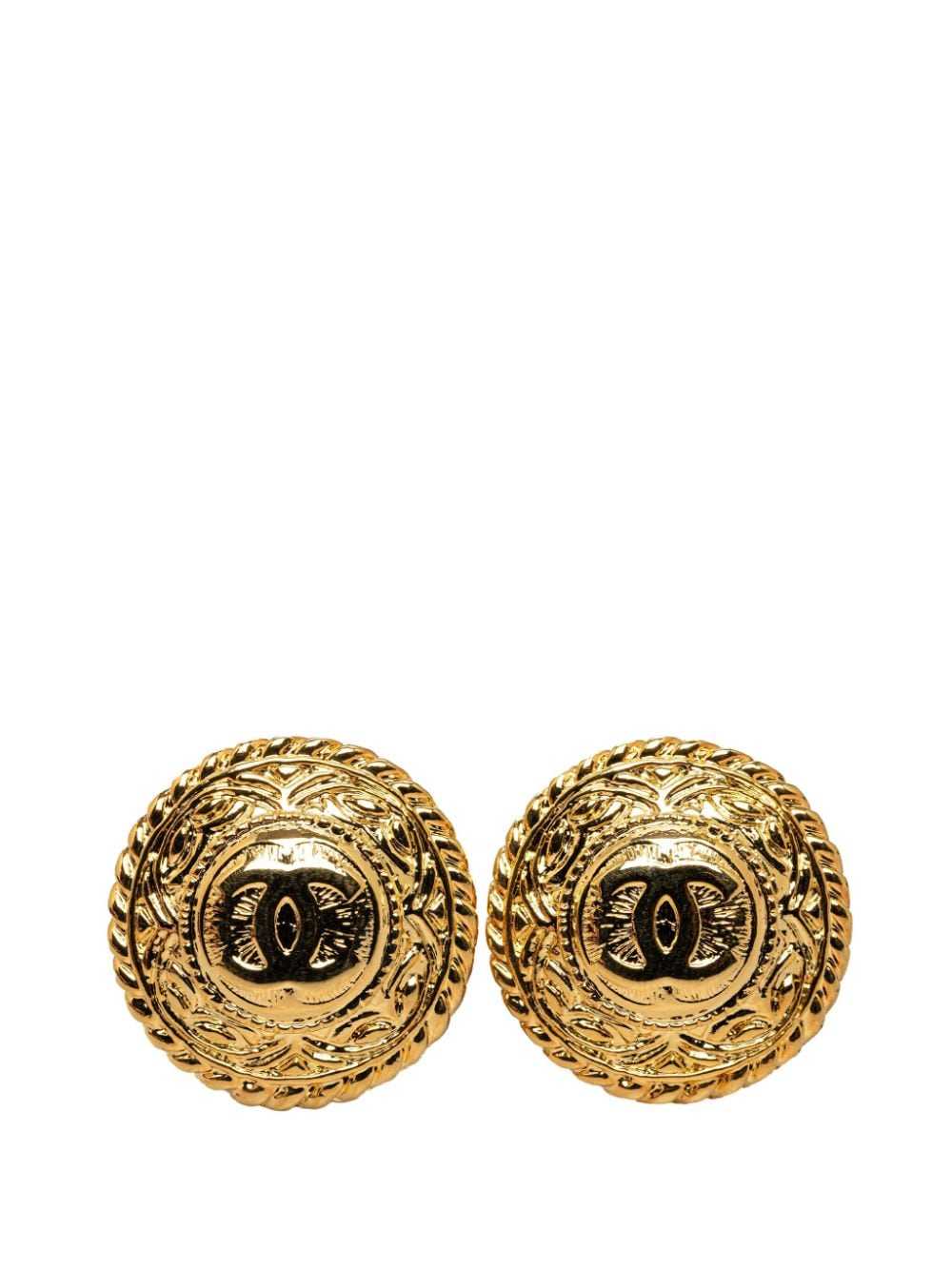 CHANEL Pre-Owned 1970-1980 CC Clip On costume ear… - image 1