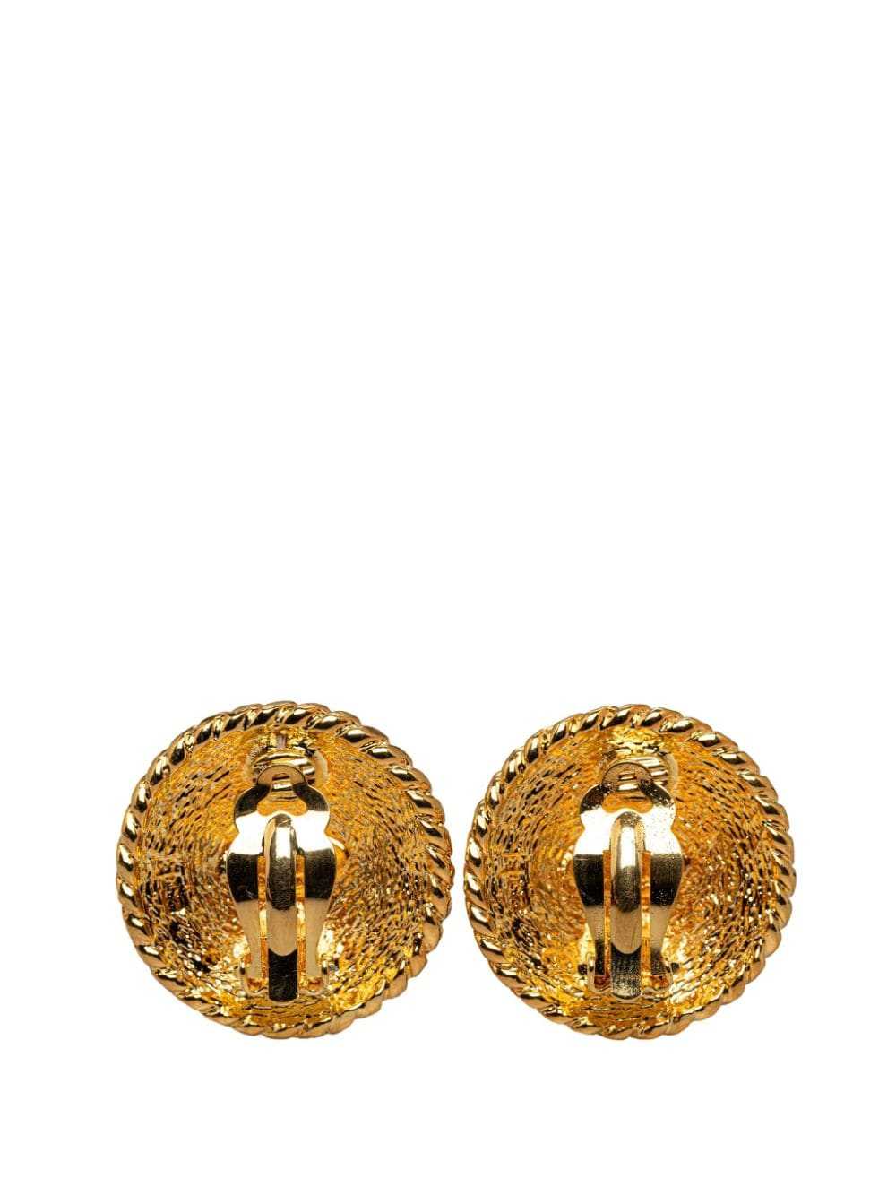 CHANEL Pre-Owned 1970-1980 CC Clip On costume ear… - image 3