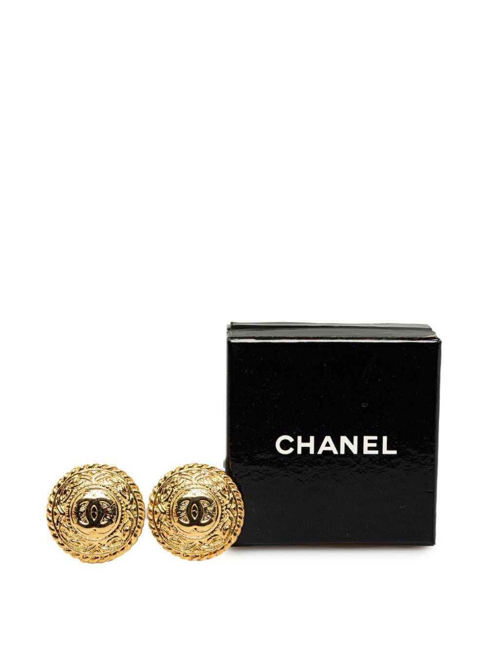 CHANEL Pre-Owned 1970-1980 CC Clip On costume ear… - image 5