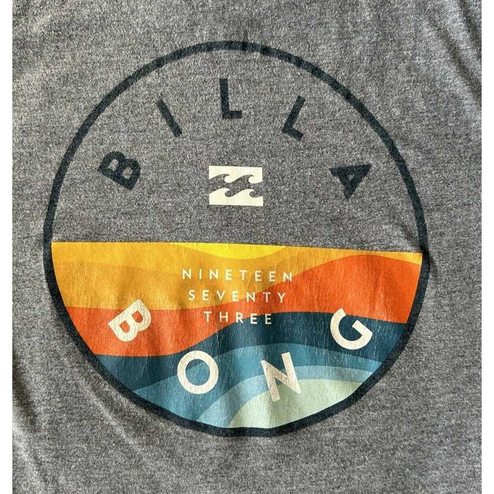 Billabong T shirt Men's Small Logo Graphic Gray N… - image 4