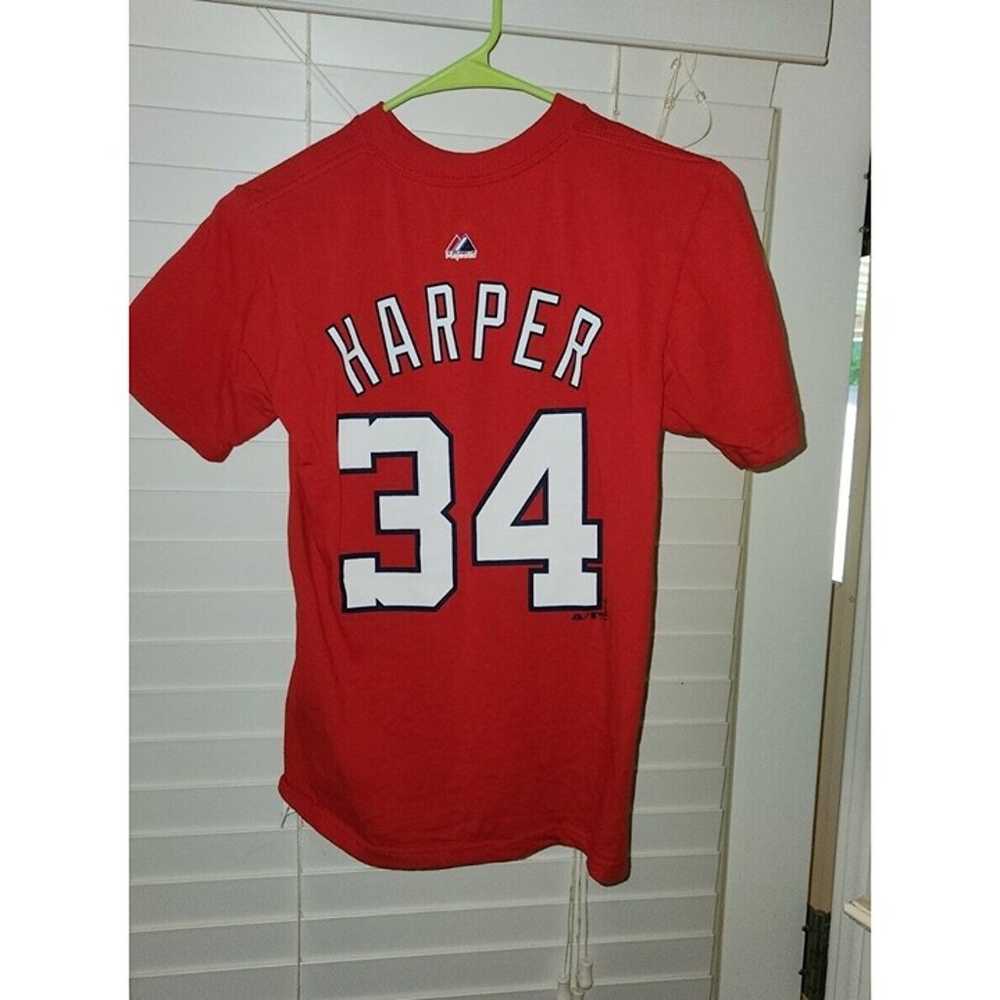 Washington Nationals  Bryce Harper #34 red shirt … - image 2