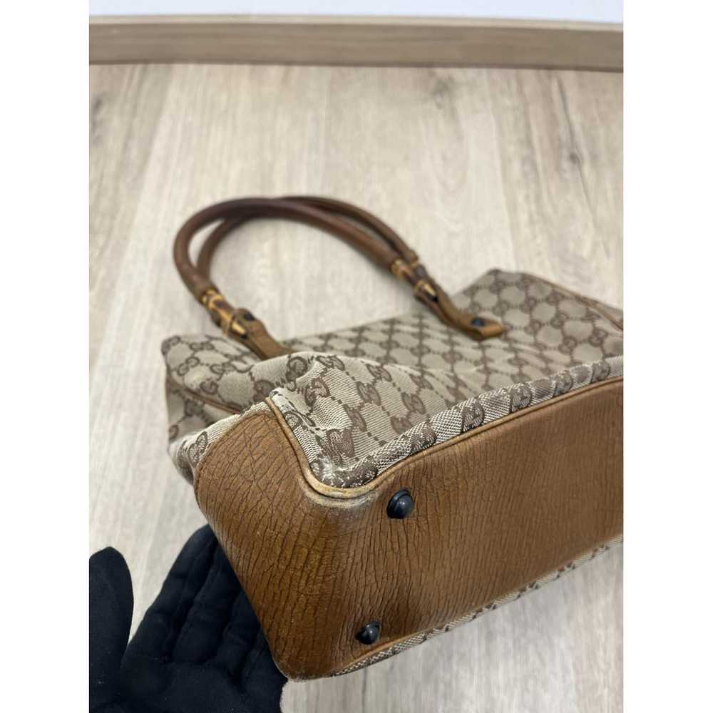 Gucci Vintage Bamboo cloth tote - image 7