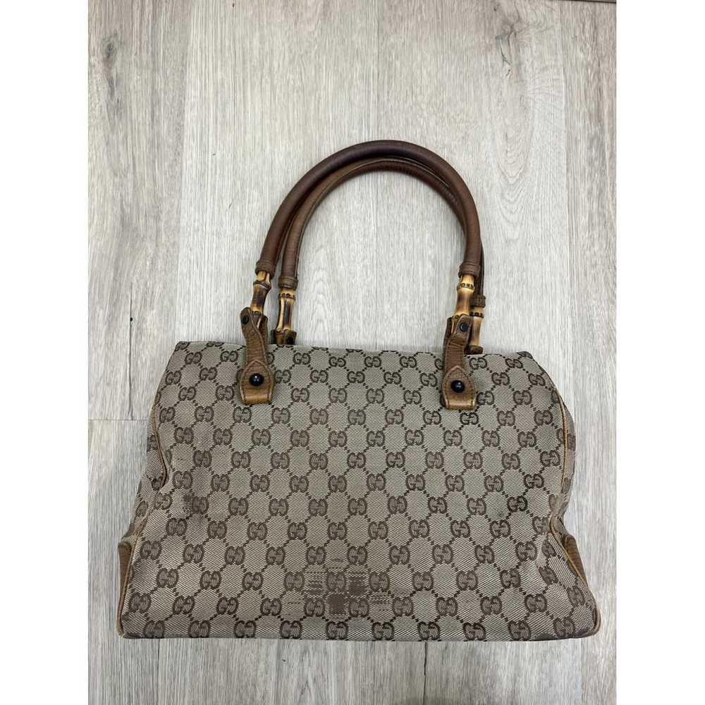 Gucci Vintage Bamboo cloth tote - image 8