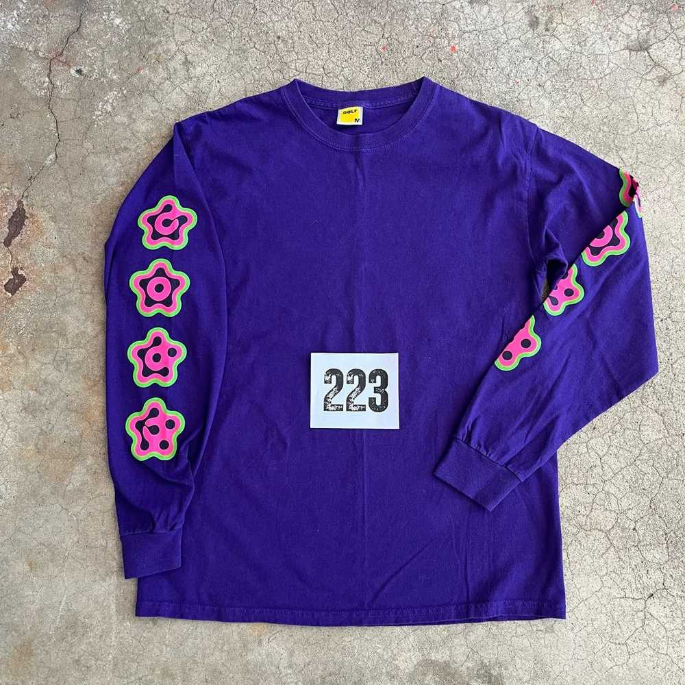 Vintage Golf Wang Purple Neon Flower Sleeve Hits … - image 7