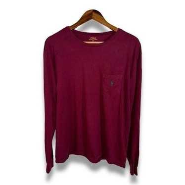Polo Ralph Lauren Burgundy Red L/S T-Shirt Size L - image 1