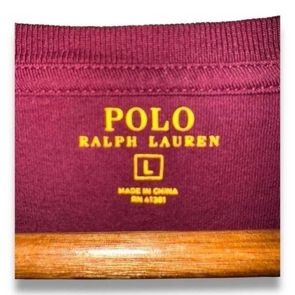 Polo Ralph Lauren Burgundy Red L/S T-Shirt Size L - image 2