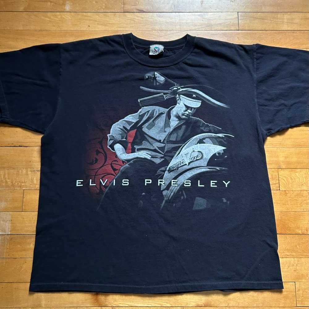 Vintage Elvis Presley Liquid Blue T-Shirt - image 1