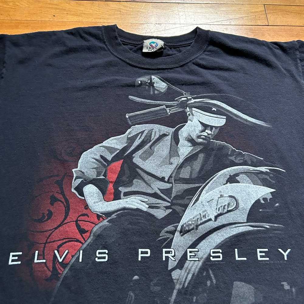 Vintage Elvis Presley Liquid Blue T-Shirt - image 2