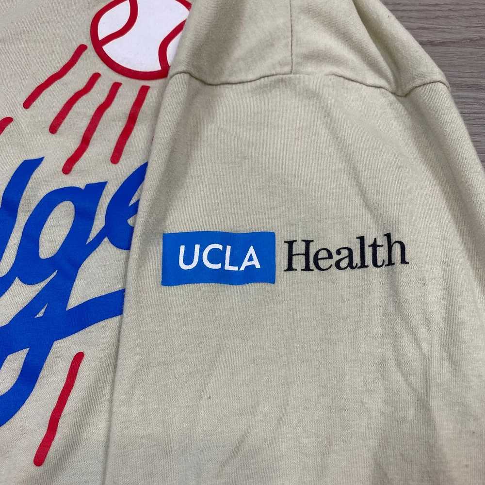 LA Dodgers Logo Long Sleeve Hoodie Shirt Men's L - image 8