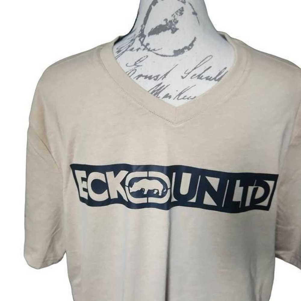 Ecko Unltd Men's Size Large Khaki V-Neck Logo Sho… - image 2