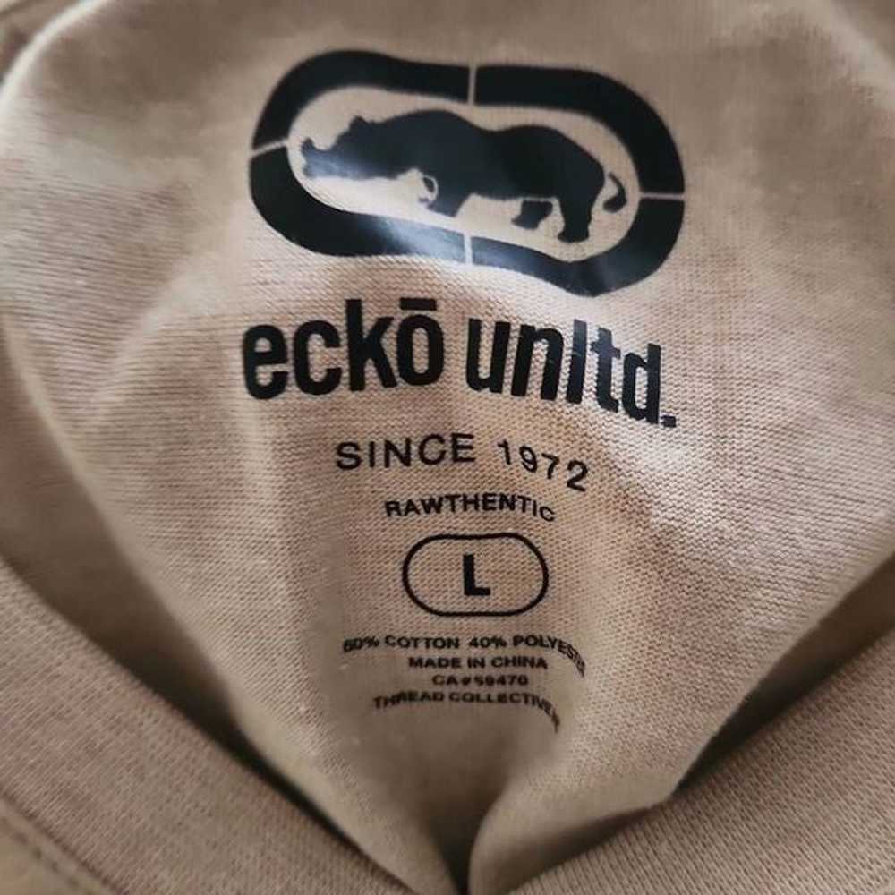 Ecko Unltd Men's Size Large Khaki V-Neck Logo Sho… - image 8