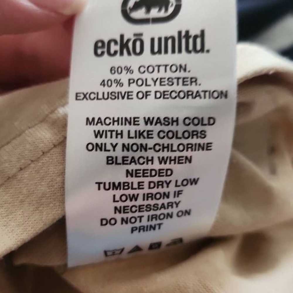 Ecko Unltd Men's Size Large Khaki V-Neck Logo Sho… - image 9