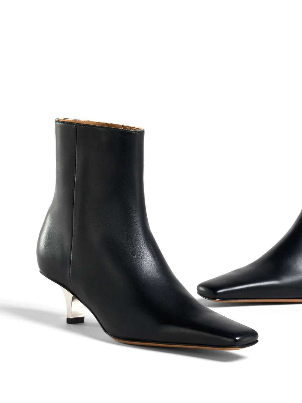 Marni o1w1db10524 Heeled Leather Ankle Boots in B… - image 3