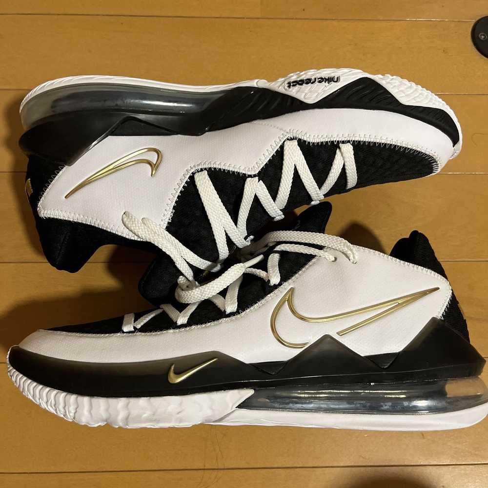Custom Nike LeBron 17 Low White Metallic Gold Bla… - image 1