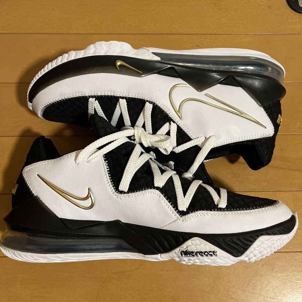 Custom Nike LeBron 17 Low White Metallic Gold Bla… - image 2