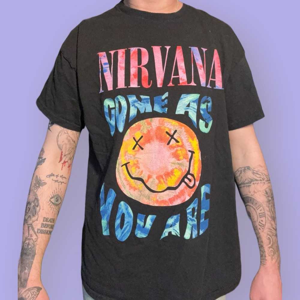 Nirvana Come As You Are Band Tee Shirt  Smiley Fa… - image 1