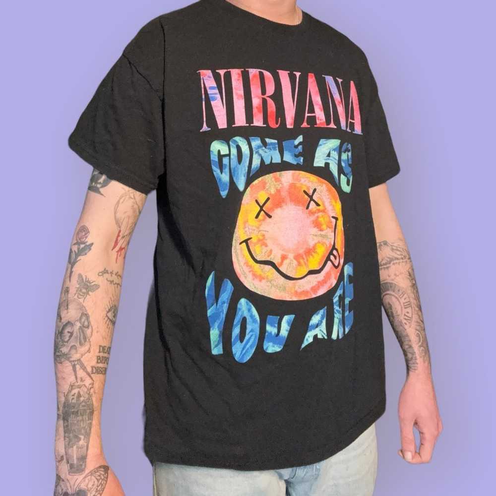 Nirvana Come As You Are Band Tee Shirt  Smiley Fa… - image 4