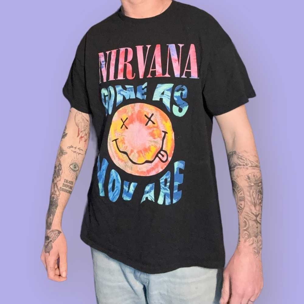 Nirvana Come As You Are Band Tee Shirt  Smiley Fa… - image 5