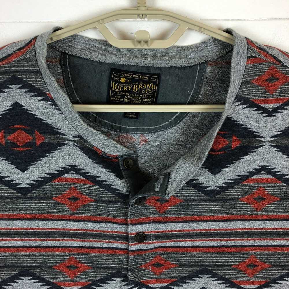 Lucky Brand XXL henley short sleeve t shirt Aztec… - image 3