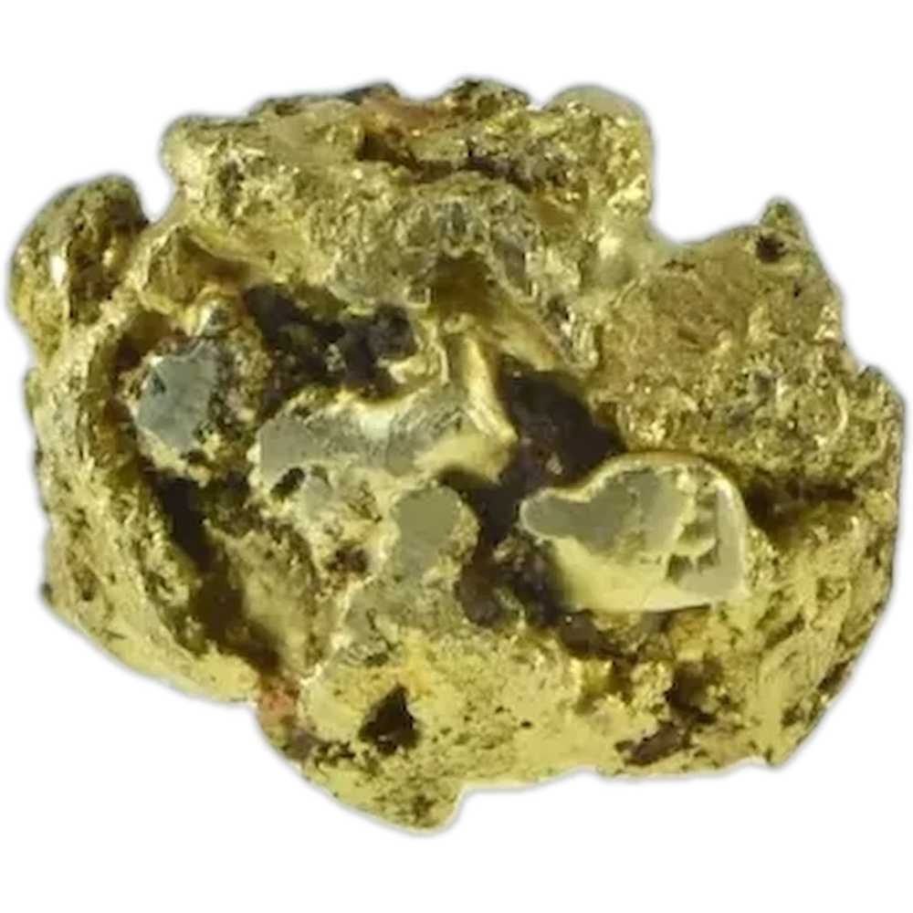 22K Raw Textured Nugget Gold Pebble Lapel Pin/Bro… - image 1