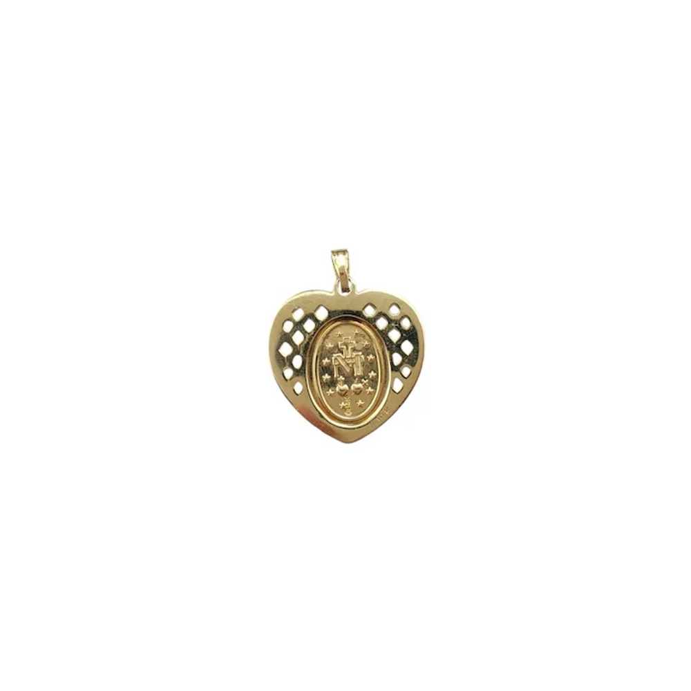 14K Yellow Gold Miracle of the Miraculous Heart P… - image 5