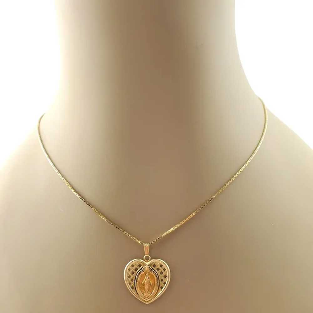 14K Yellow Gold Miracle of the Miraculous Heart P… - image 9