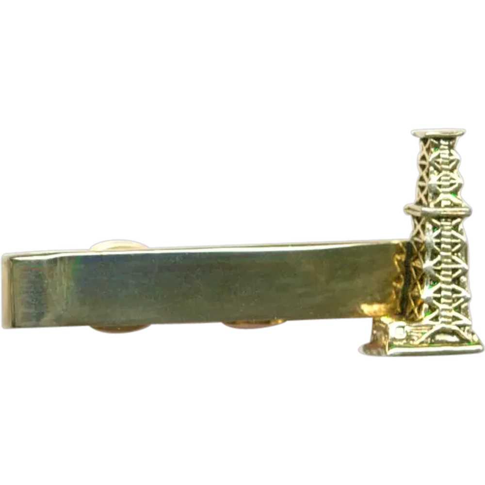 SWANK Gold Tone Oil Well Tie Clip - image 1