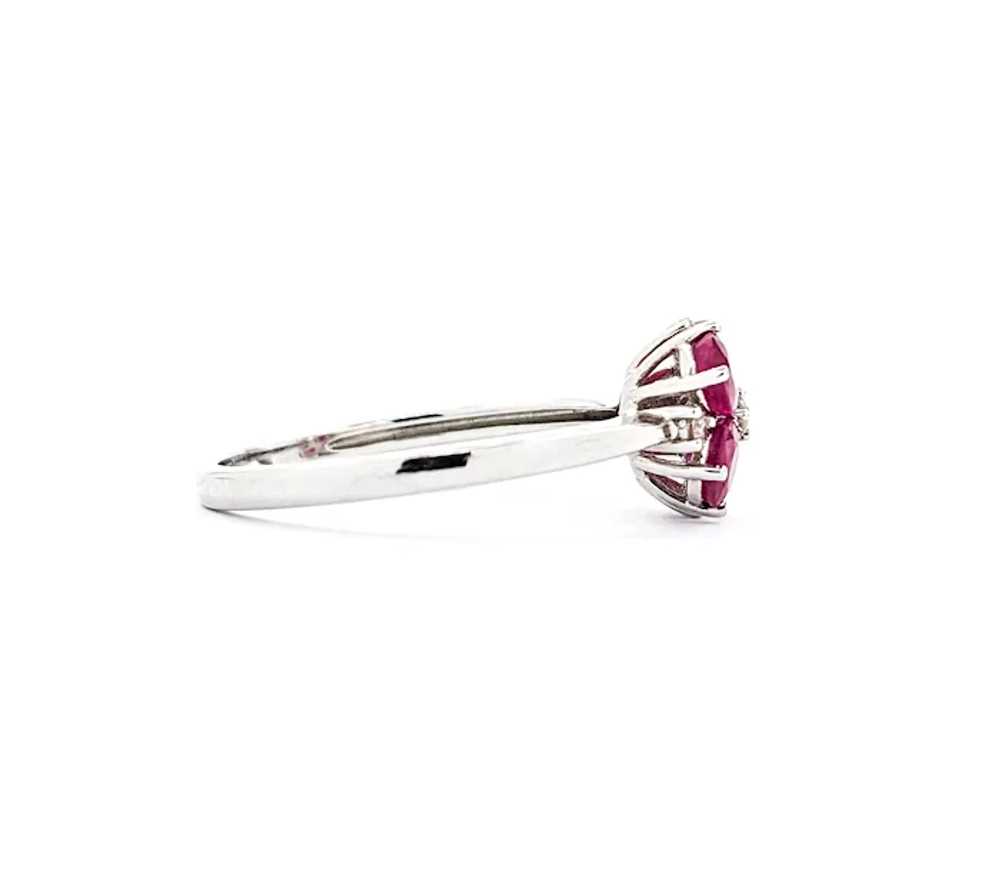 Elegant Ruby & Diamond Quatrefoil Dress Ring - image 5