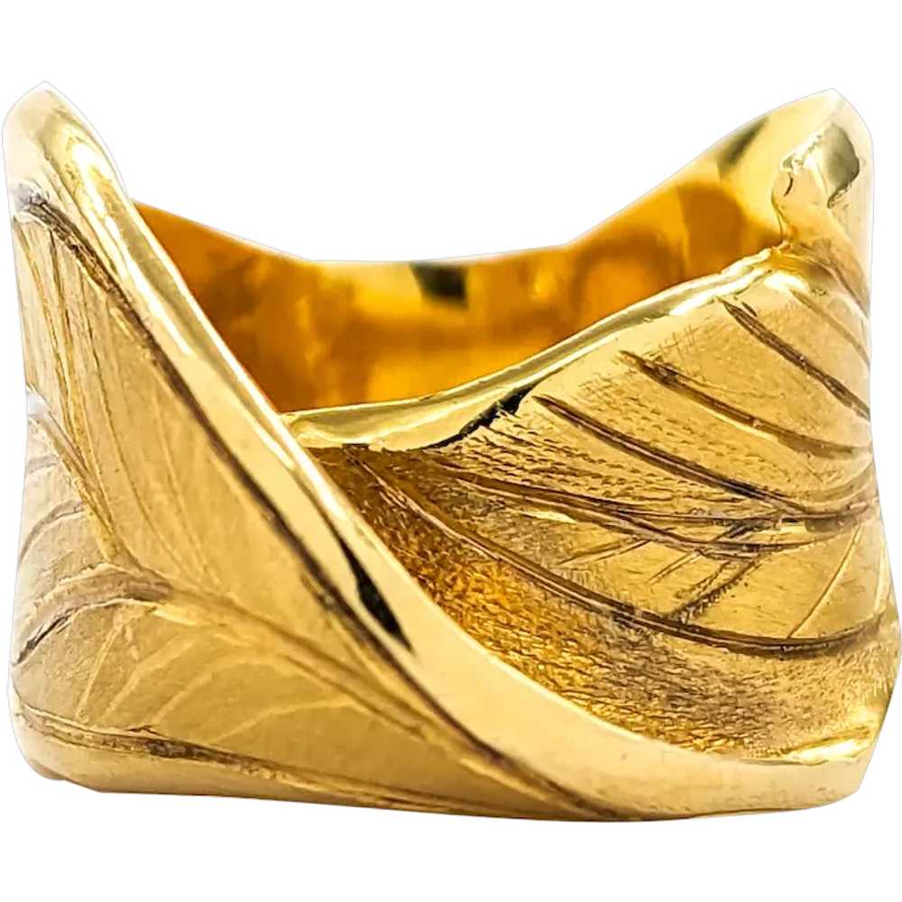 Rosario Garcia 14K Gold Leaf Ring - image 1