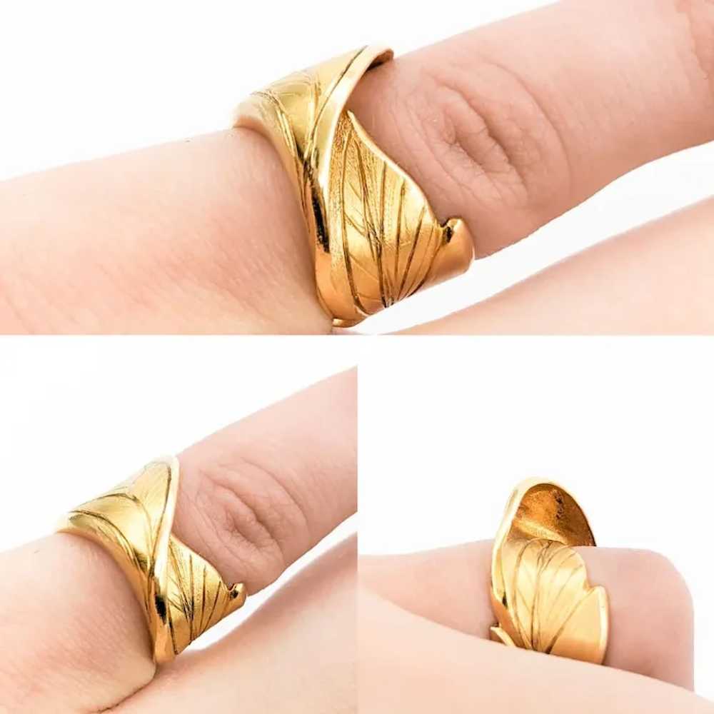 Rosario Garcia 14K Gold Leaf Ring - image 2