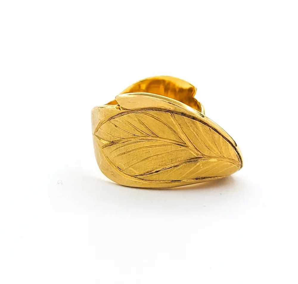 Rosario Garcia 14K Gold Leaf Ring - image 3