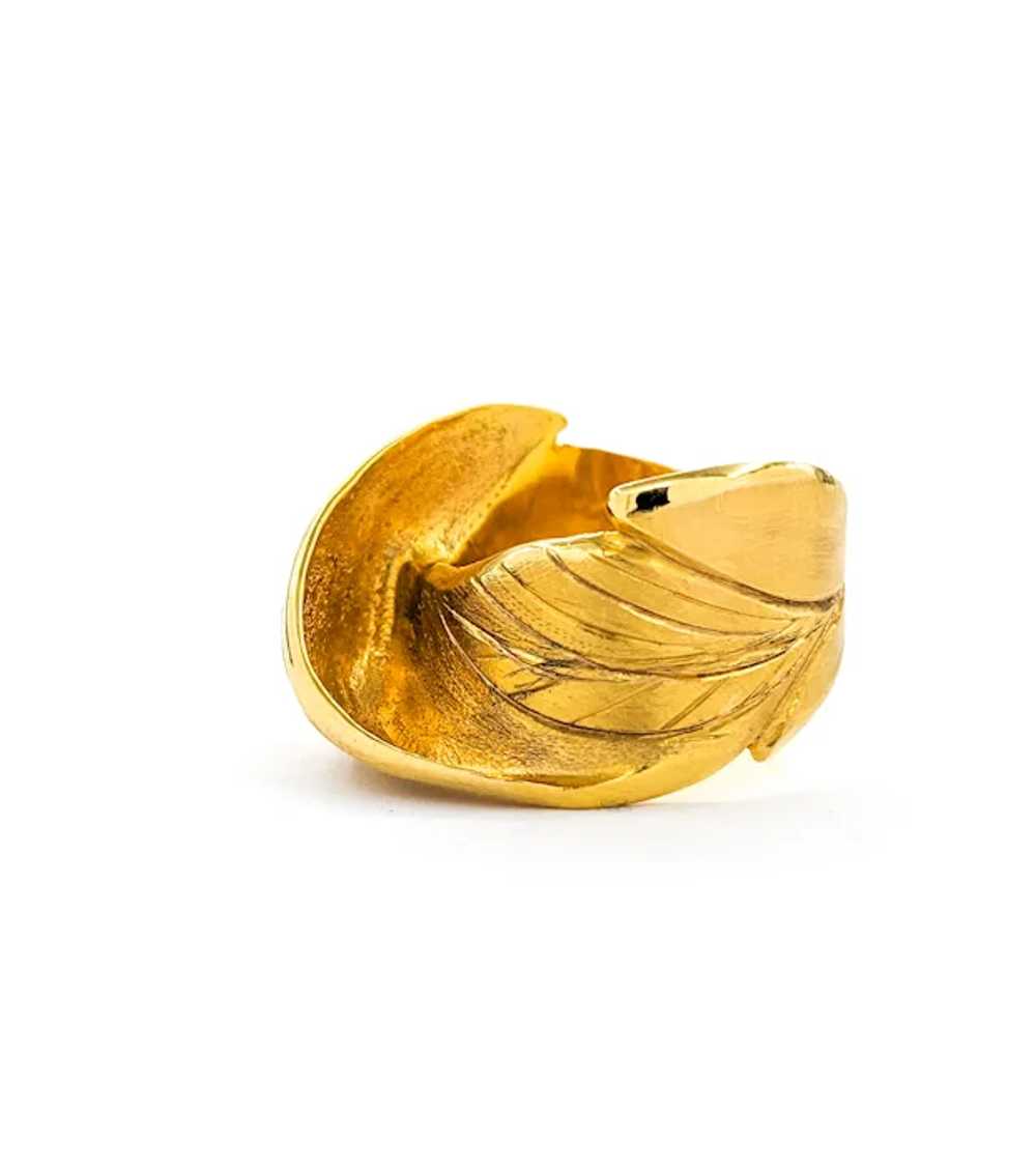 Rosario Garcia 14K Gold Leaf Ring - image 4