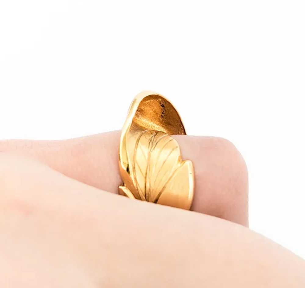 Rosario Garcia 14K Gold Leaf Ring - image 7