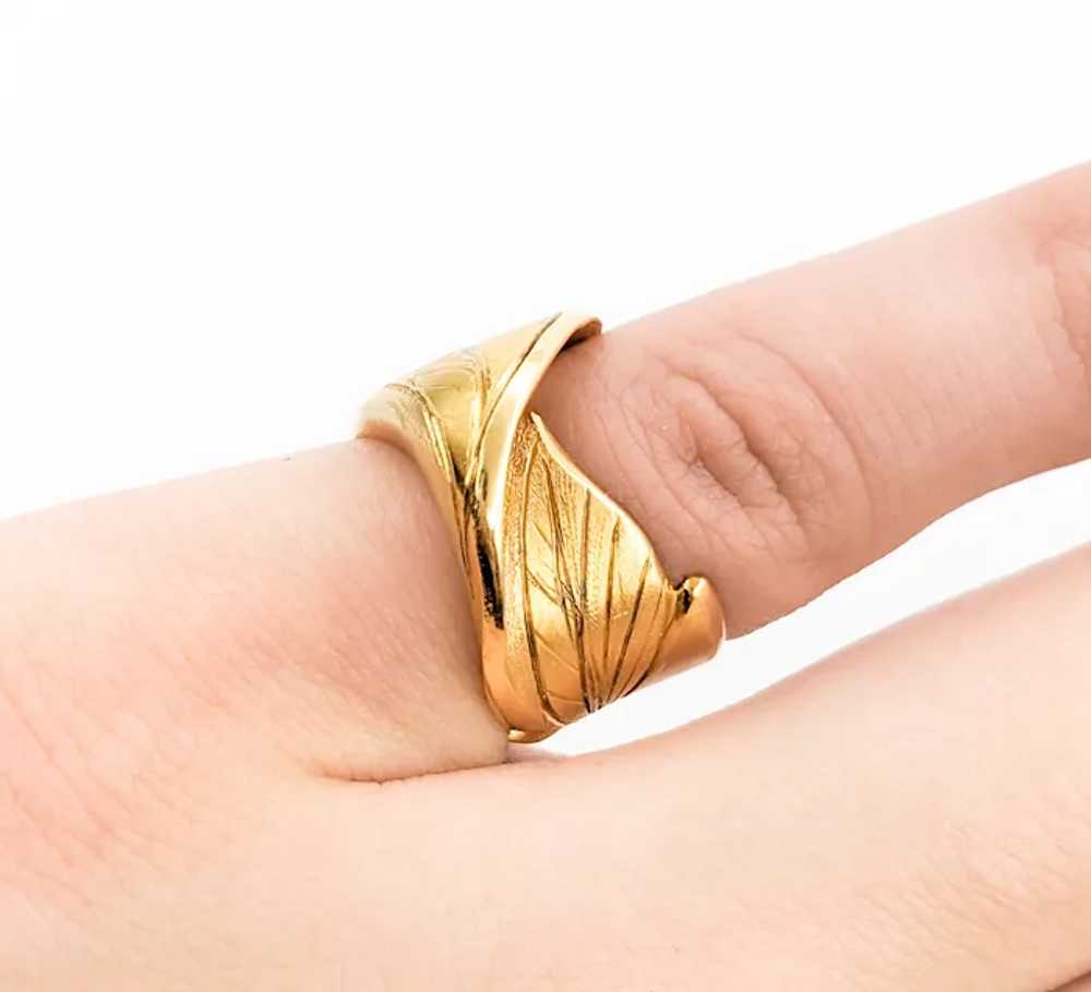 Rosario Garcia 14K Gold Leaf Ring - image 9