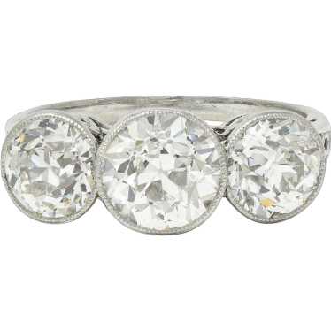 Edwardian 3.10 CTW Old Mine Cut Diamond Platinum … - image 1