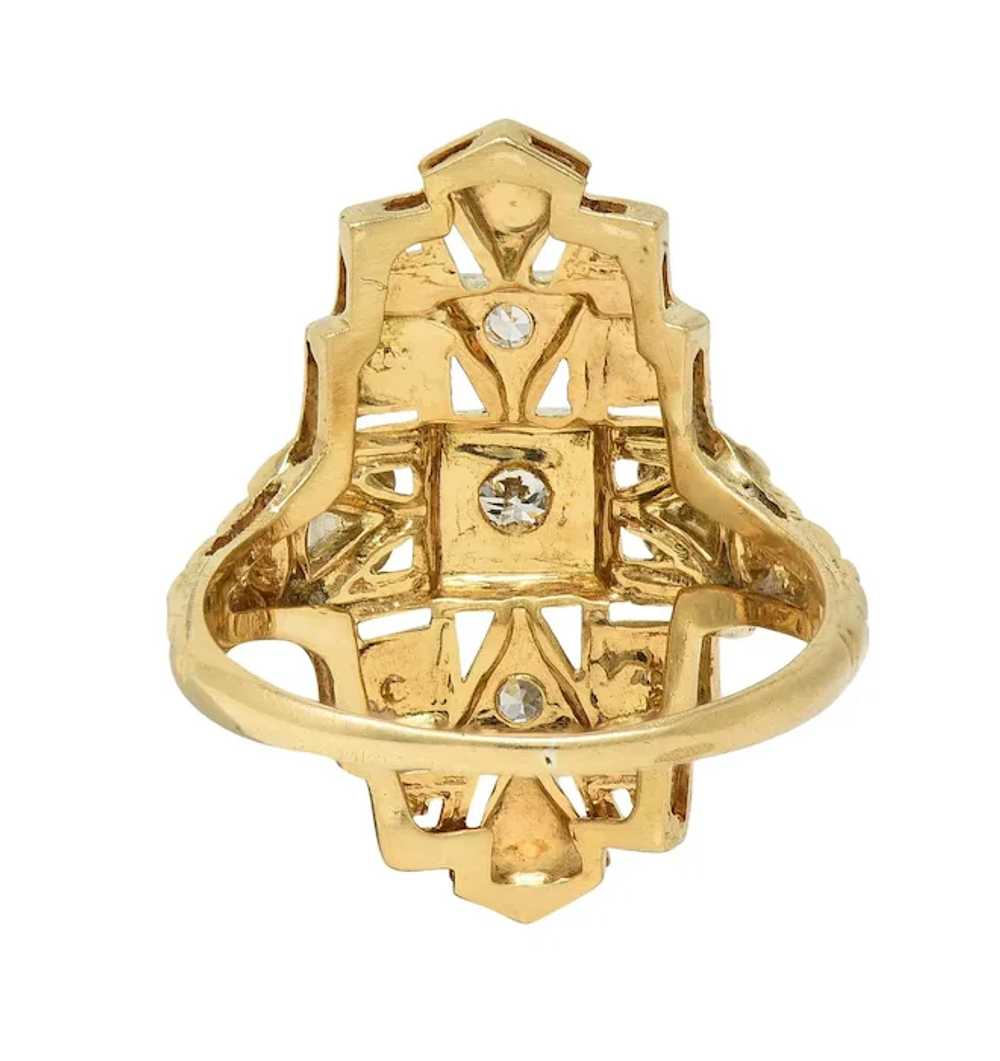 Art Deco Diamond 14 Karat Two-Tone Gold Streamlin… - image 7