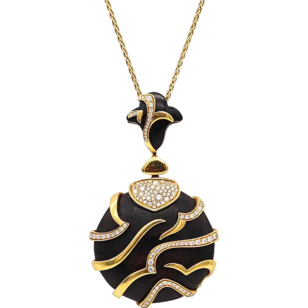 Marina B. Milan Necklace With Wood In 18Kt Yellow… - image 1