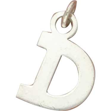 Sterling Silver Letter D Initial Charm Pendant - image 1