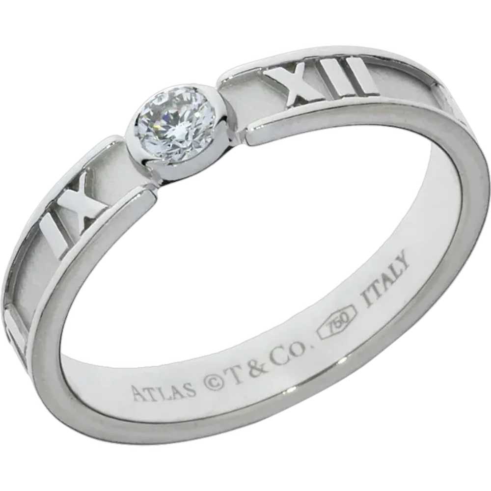 Tiffany & Co. Atlas 18K White Gold Diamond Ring - image 1