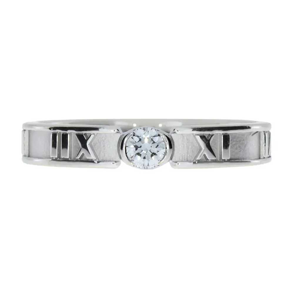Tiffany & Co. Atlas 18K White Gold Diamond Ring - image 3