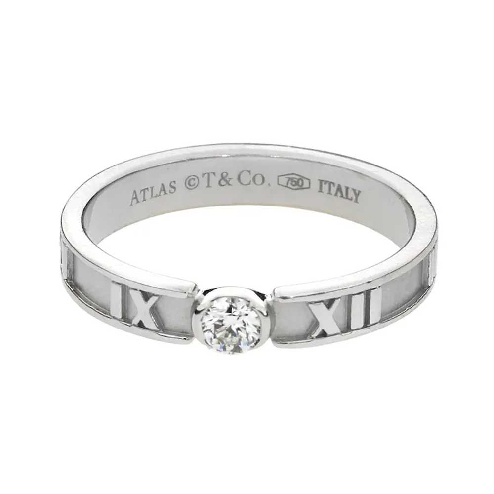 Tiffany & Co. Atlas 18K White Gold Diamond Ring - image 5