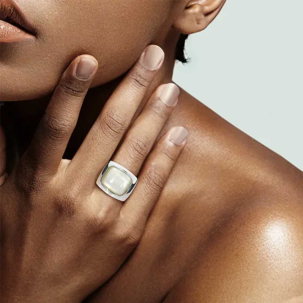 Sterling Silver Mother of Pearl Statement Ring - image 2