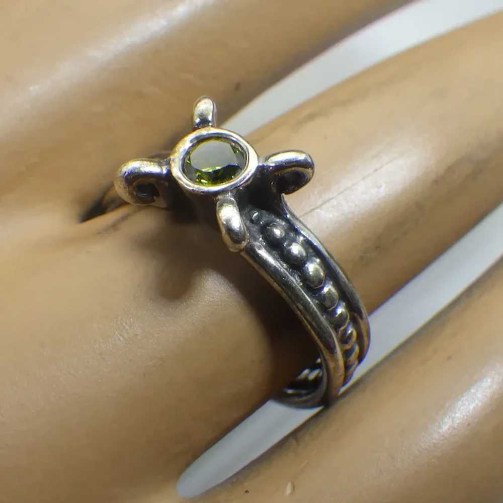 Pandora Sterling Silver and Peridot Ring, Marked … - image 7