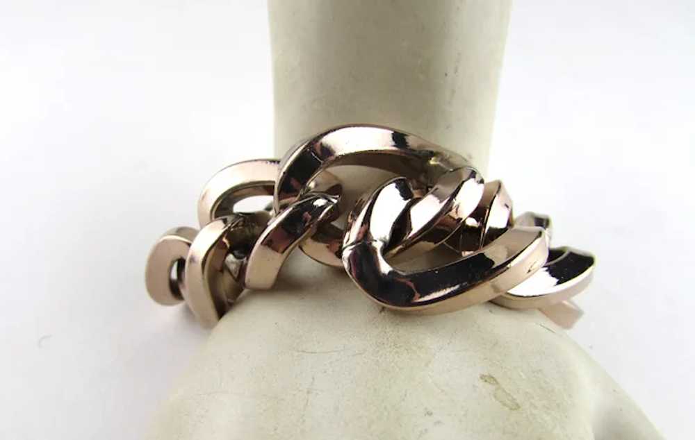 KJL Rose Gold Tone Chunky Bracelet with Toggle Cl… - image 2