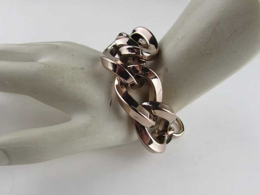 KJL Rose Gold Tone Chunky Bracelet with Toggle Cl… - image 4