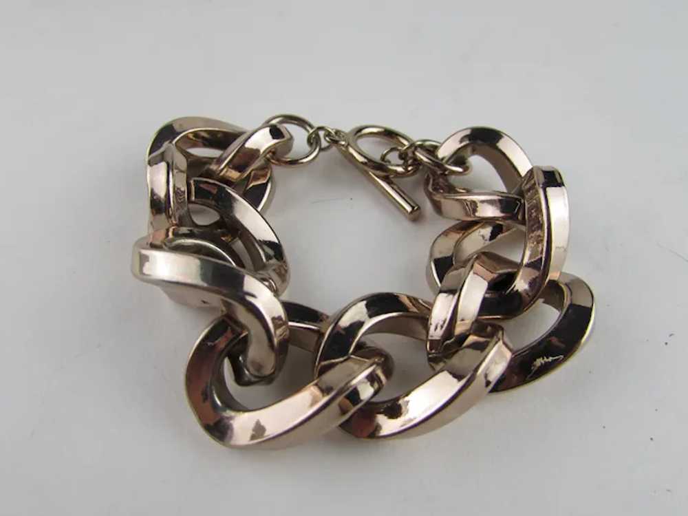 KJL Rose Gold Tone Chunky Bracelet with Toggle Cl… - image 7