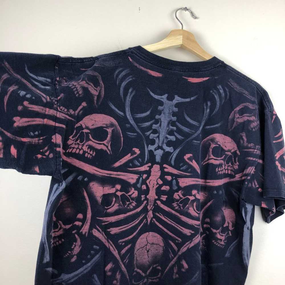 vintage y2k grunge skulls aop shirt - image 2