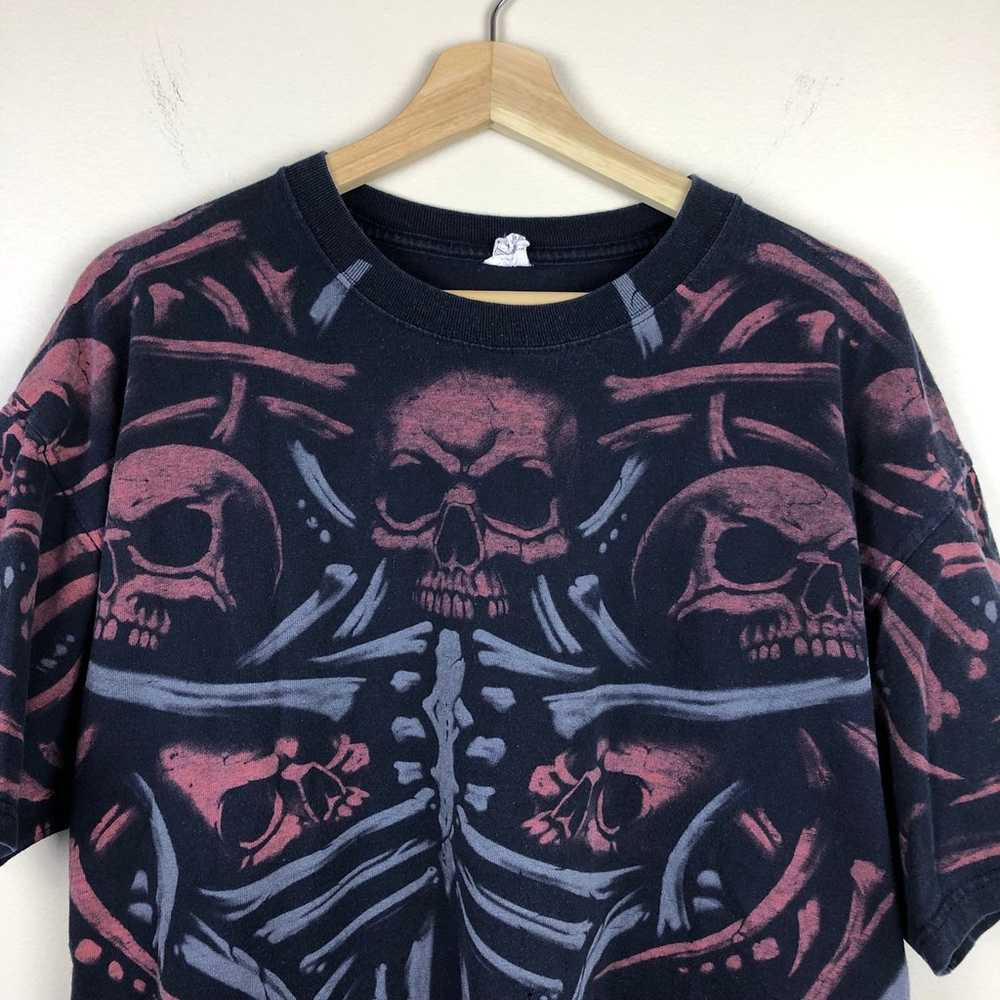 vintage y2k grunge skulls aop shirt - image 6