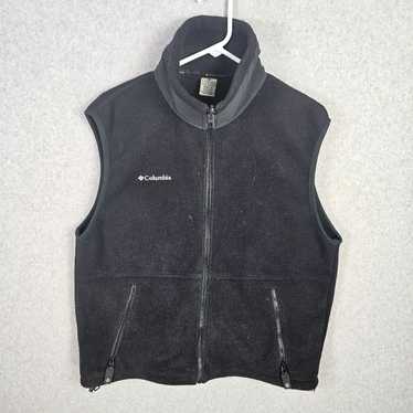 HIGH Vtg Columbia Fleece Vest Mens Medium Black H… - image 1